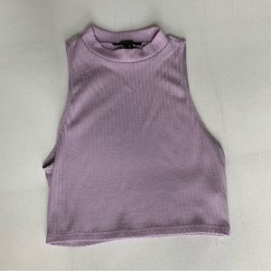 ribbed halter mock neck crop top